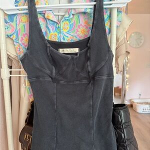 We The Free Charcoal Ribbed Top